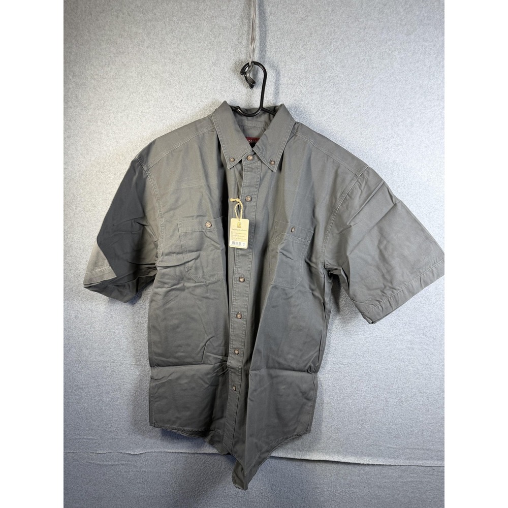 Dri Duck Shirt Mens XL Gray Sawtooth Short Sleeve Button Up Workwear UPF 50+